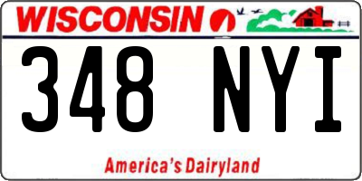 WI license plate 348NYI