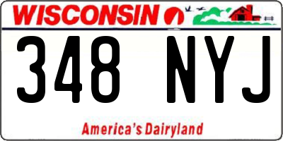 WI license plate 348NYJ