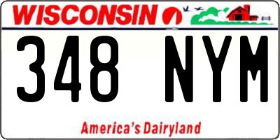 WI license plate 348NYM