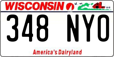WI license plate 348NYO