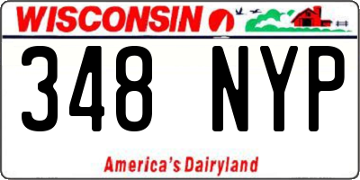 WI license plate 348NYP