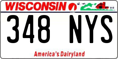 WI license plate 348NYS