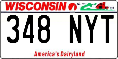 WI license plate 348NYT