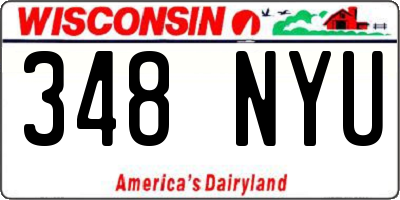 WI license plate 348NYU