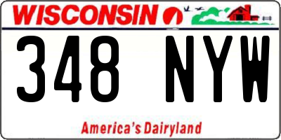WI license plate 348NYW