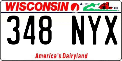 WI license plate 348NYX