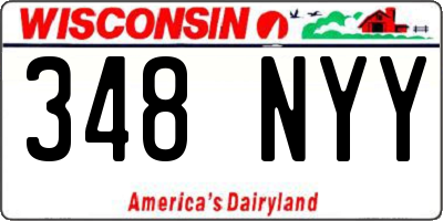WI license plate 348NYY