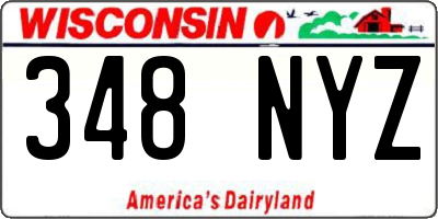 WI license plate 348NYZ
