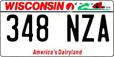 WI license plate 348NZA