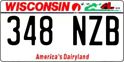 WI license plate 348NZB