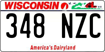 WI license plate 348NZC