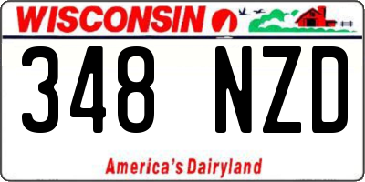 WI license plate 348NZD