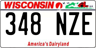 WI license plate 348NZE