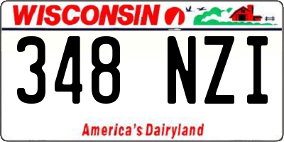 WI license plate 348NZI