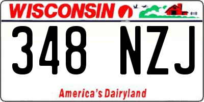 WI license plate 348NZJ