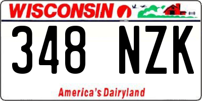 WI license plate 348NZK