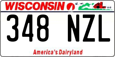 WI license plate 348NZL