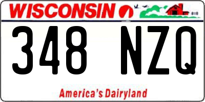 WI license plate 348NZQ