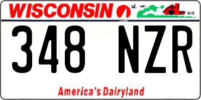 WI license plate 348NZR