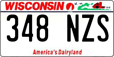 WI license plate 348NZS