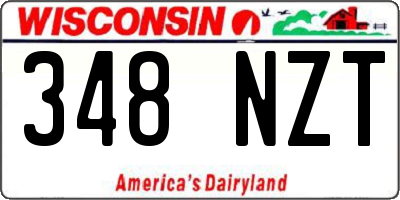 WI license plate 348NZT