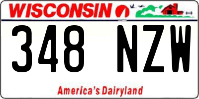 WI license plate 348NZW