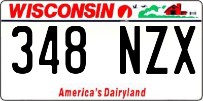 WI license plate 348NZX