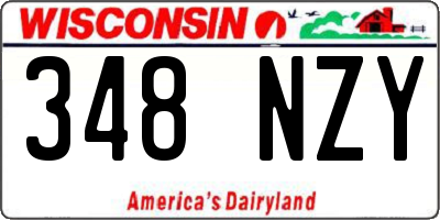 WI license plate 348NZY
