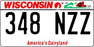 WI license plate 348NZZ