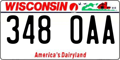 WI license plate 348OAA