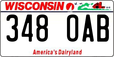 WI license plate 348OAB