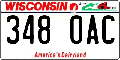 WI license plate 348OAC