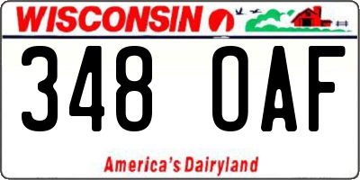 WI license plate 348OAF