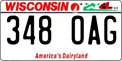 WI license plate 348OAG