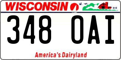 WI license plate 348OAI