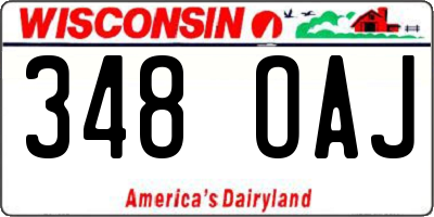 WI license plate 348OAJ