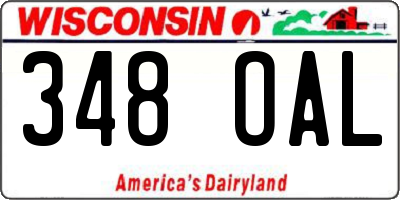 WI license plate 348OAL