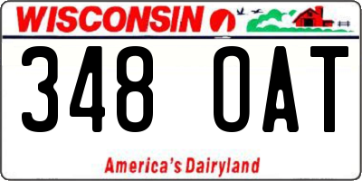 WI license plate 348OAT