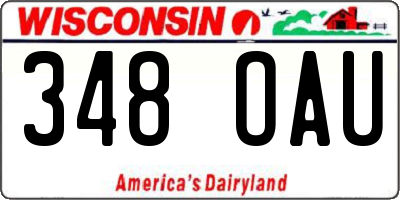 WI license plate 348OAU