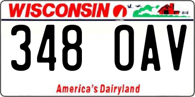 WI license plate 348OAV