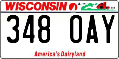 WI license plate 348OAY