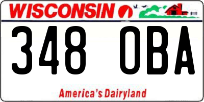 WI license plate 348OBA