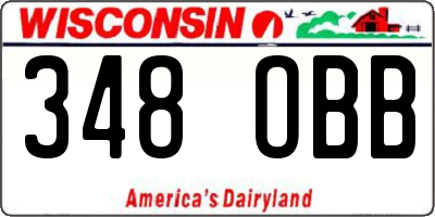 WI license plate 348OBB