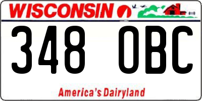 WI license plate 348OBC