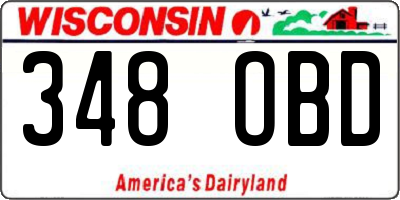 WI license plate 348OBD