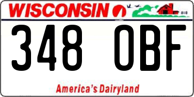 WI license plate 348OBF
