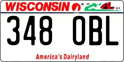 WI license plate 348OBL