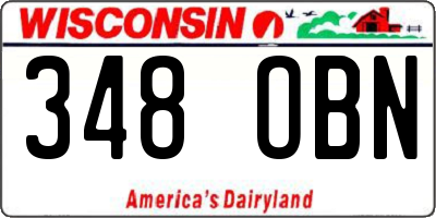 WI license plate 348OBN