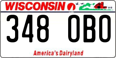 WI license plate 348OBO