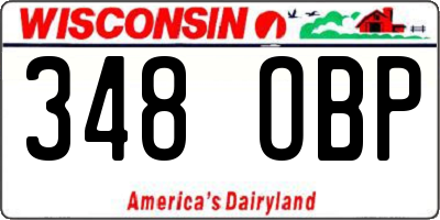 WI license plate 348OBP